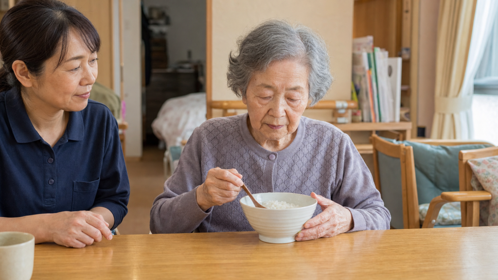高齢者の誤嚥とお粥｜サラサラになる理由と介護職が見るポイントのアイキャッチ画像