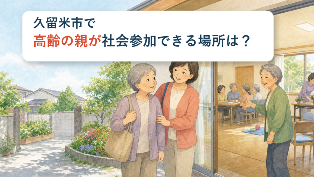 久留米市で高齢の親が社会参加するには?活動と相談先のアイキャッチ画像
