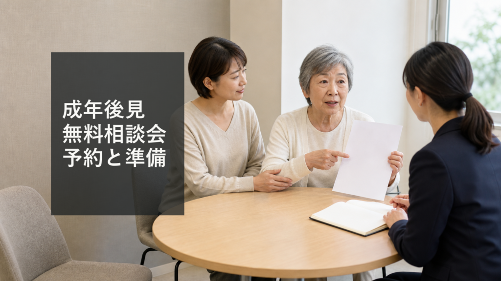 久留米市の相談会で家族が成年後見と財産管理の悩みを専門職へ相談している様子