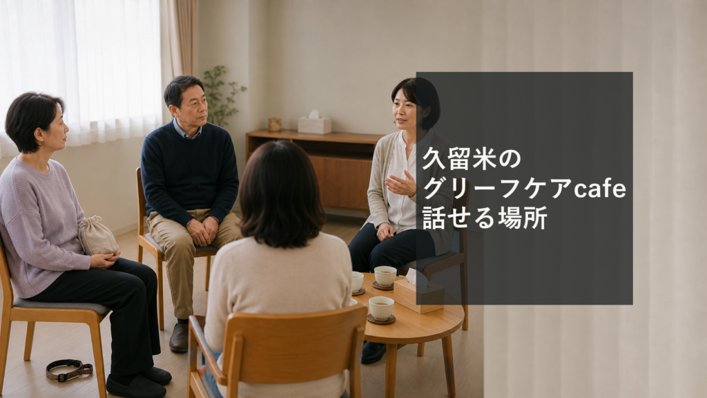 久留米の静かな会場で大切な人やペットとの別れについて安心して話す参加者の様子