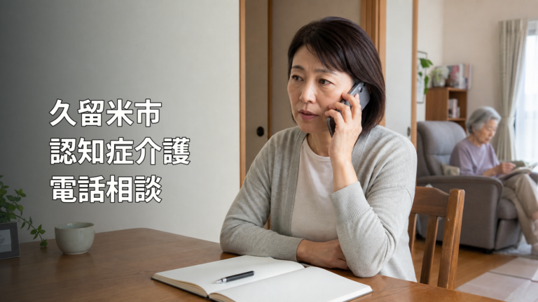 久留米市の認知症介護電話相談｜日曜10時から15時、匿名で話せる窓口のアイキャッチ画像