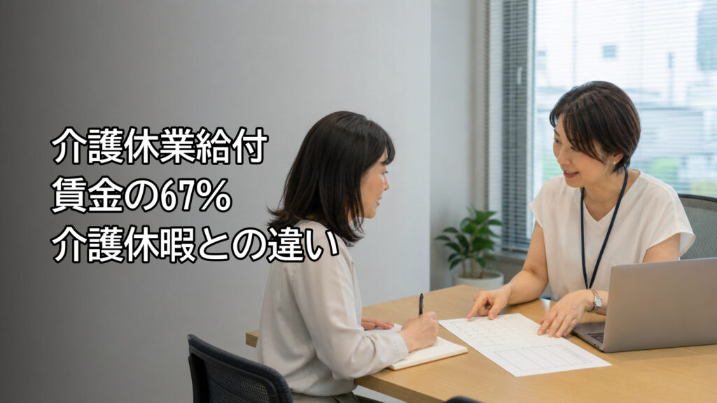 介護休業と介護休暇について勤務先の人事担当者へ相談するイメージ