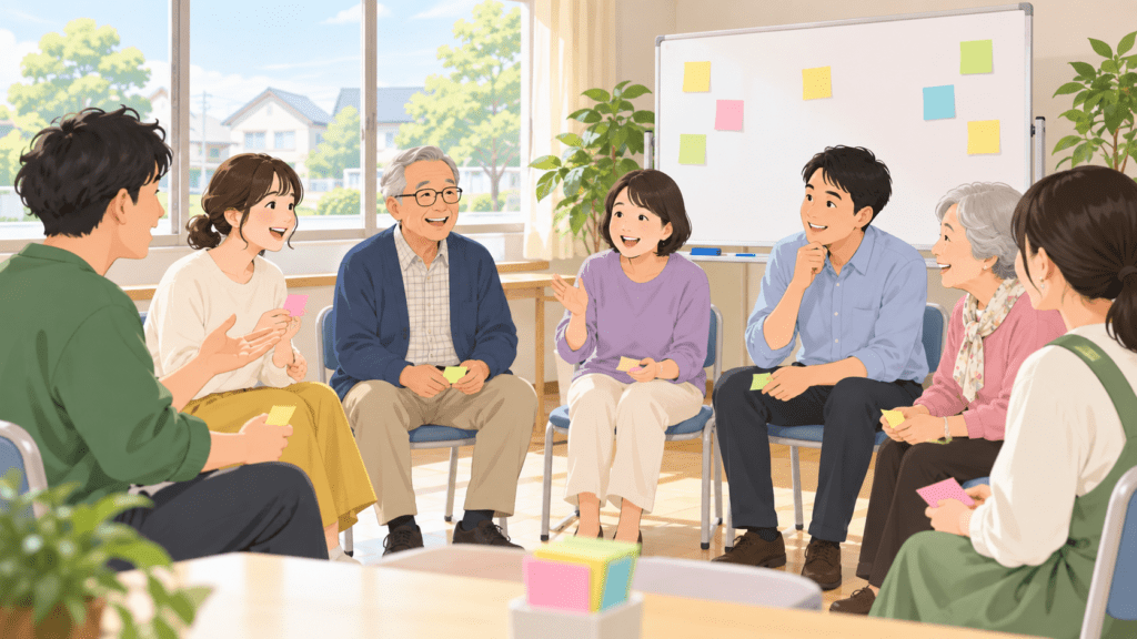 地域でやってみたいことを語り合う少人数の対話の場