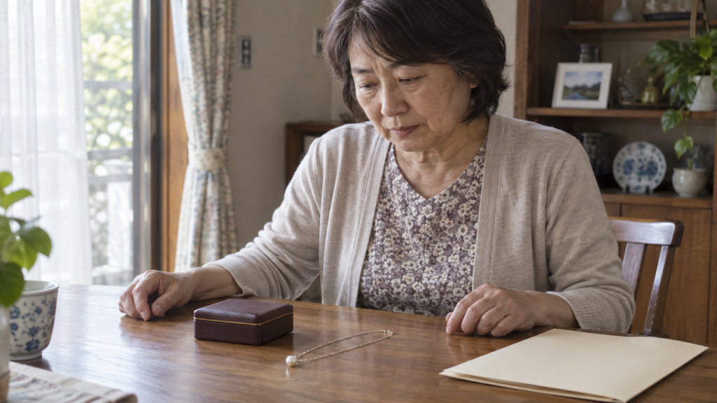 訪問買取の前に売却する品物と書類を確認するイメージ