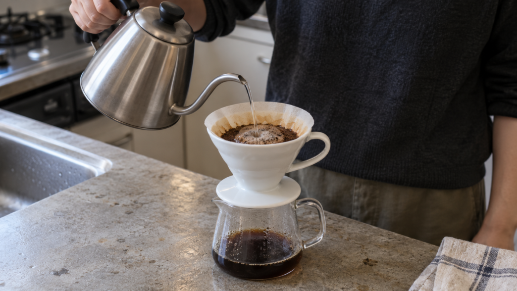 コーヒーをハンドドリップで淹れる様子のイメージ
